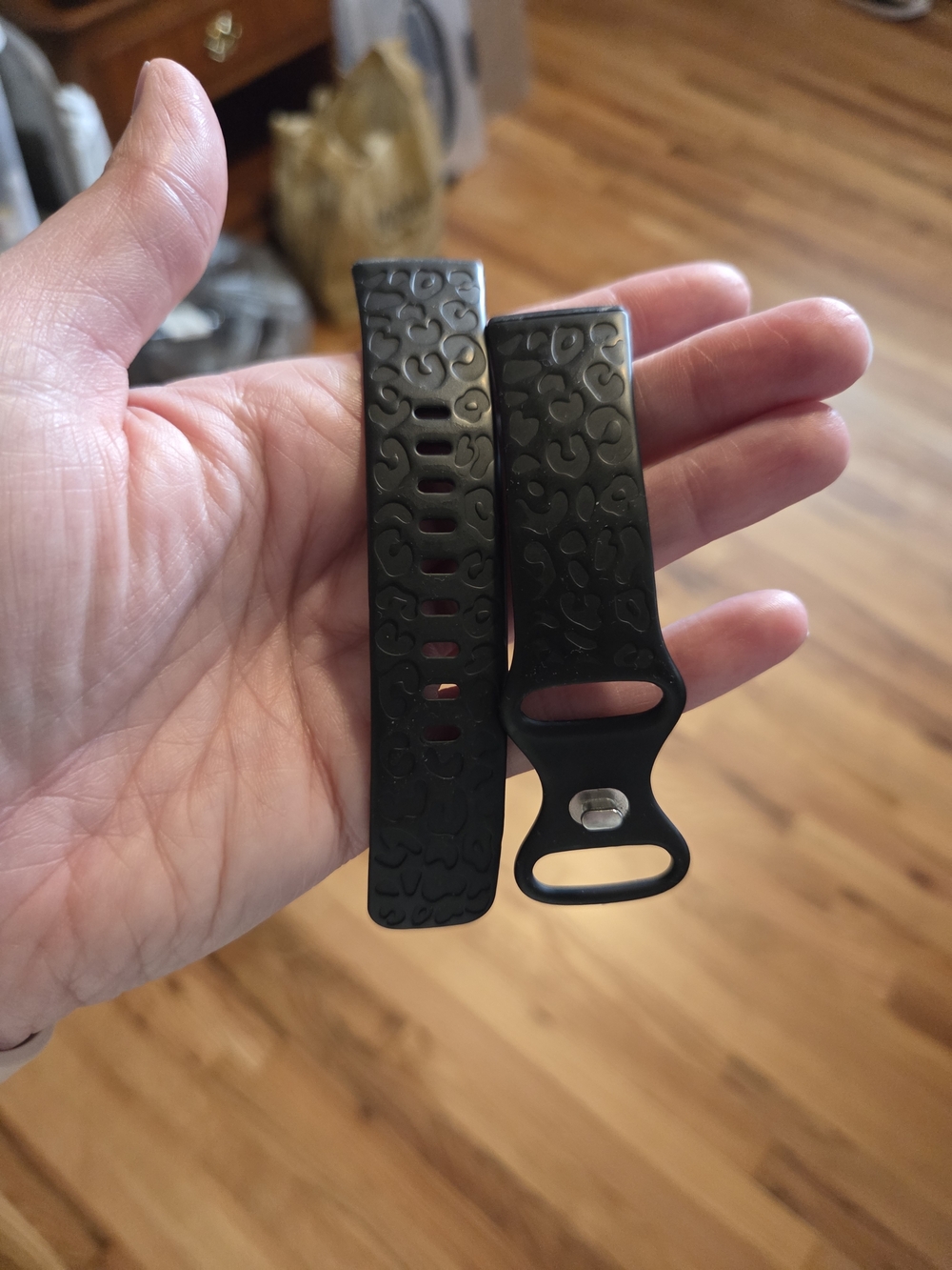 Black Silicone And Stretchy Patterned Replacement Watch Band